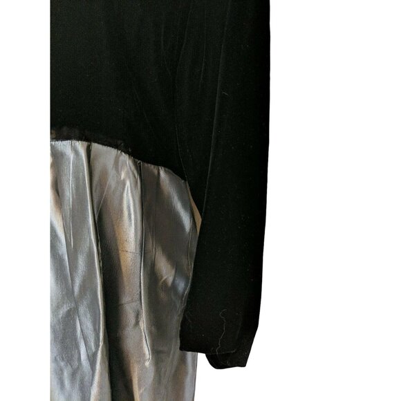 Vintage Lloyd Williams Size 10 Black Velvet & Silver Metallic Dress W/ Belt 20c - Picture 6 of 8